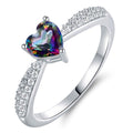 White Gold 3ct Heart-Cut Mystic Topaz Engagement Ring - Assorted Sizes